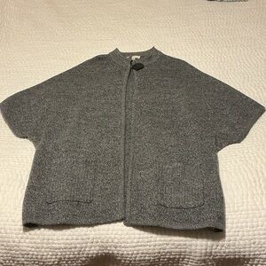 Coldwater Creek Gray Heathered Knit Buttoned Cardigan
